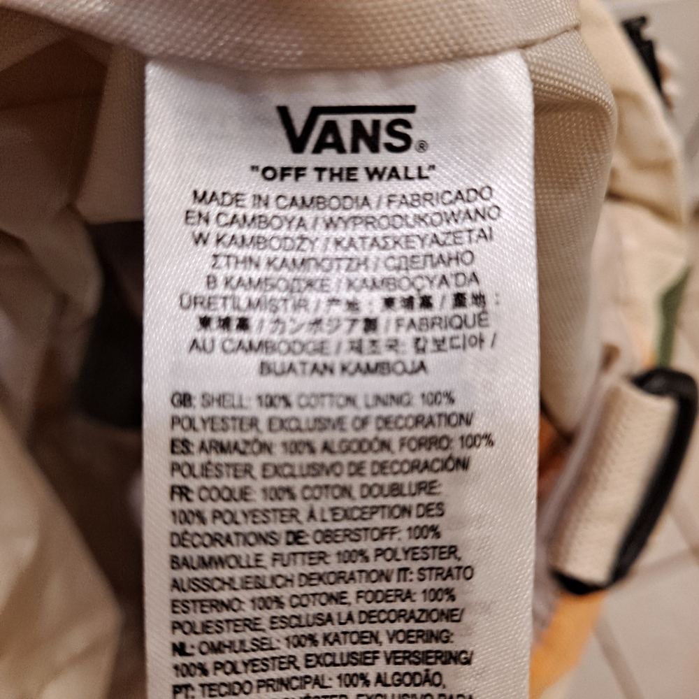Vans Cream, Green, and Orange Crossbody Bag Off The Wall - Picture 9 of 11